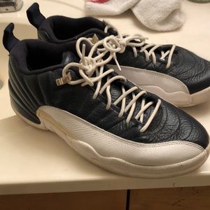 Jordan 12 lows navy blue/white